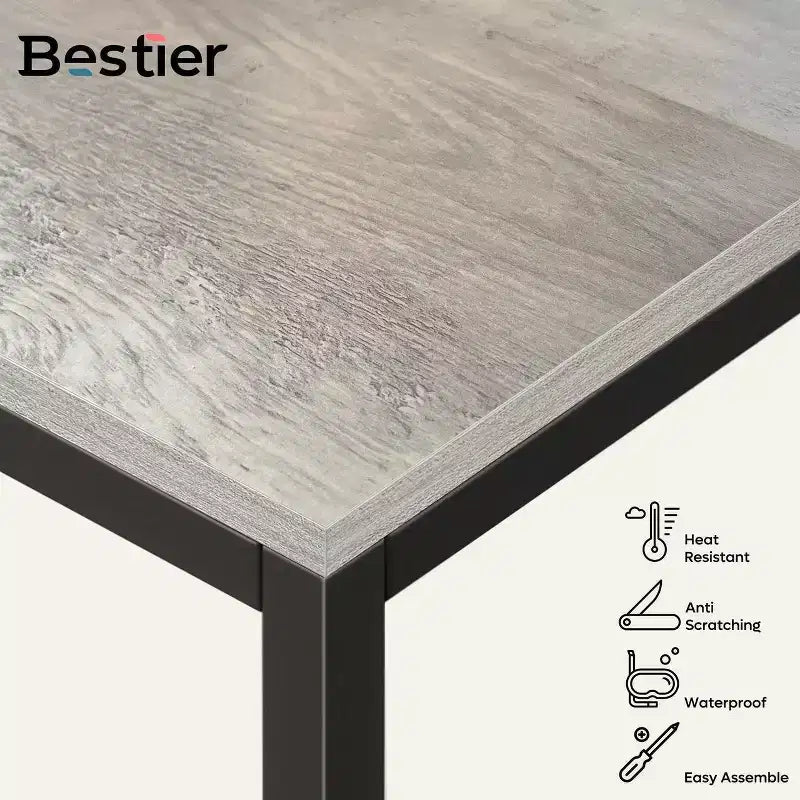 Scrivania da 55" con libreria reversibile, carbone / grigio sbiadito / rovere chiaro / marrone rustico, 1 persona