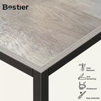 Scrivania da 55" con libreria reversibile, carbone / grigio sbiadito / rovere chiaro / marrone rustico, 1 persona