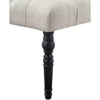 Panca da pranzo singola imbottita color beige con gambe tornite