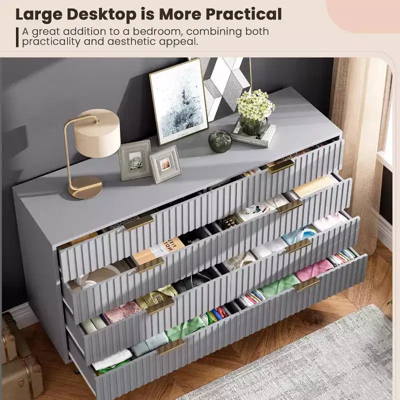Cassettiera con 8 cassetti, design scanalato, colore nero/grigio/verde/bianco – Singola
