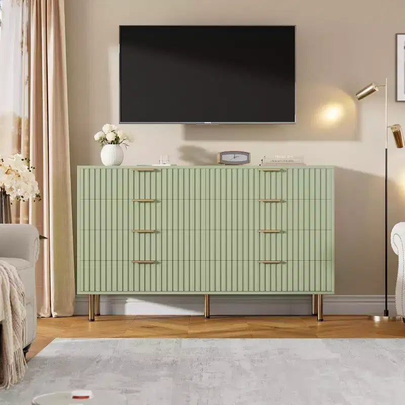 Cassettiera con 8 cassetti, design scanalato, colore nero/grigio/verde/bianco – Singola