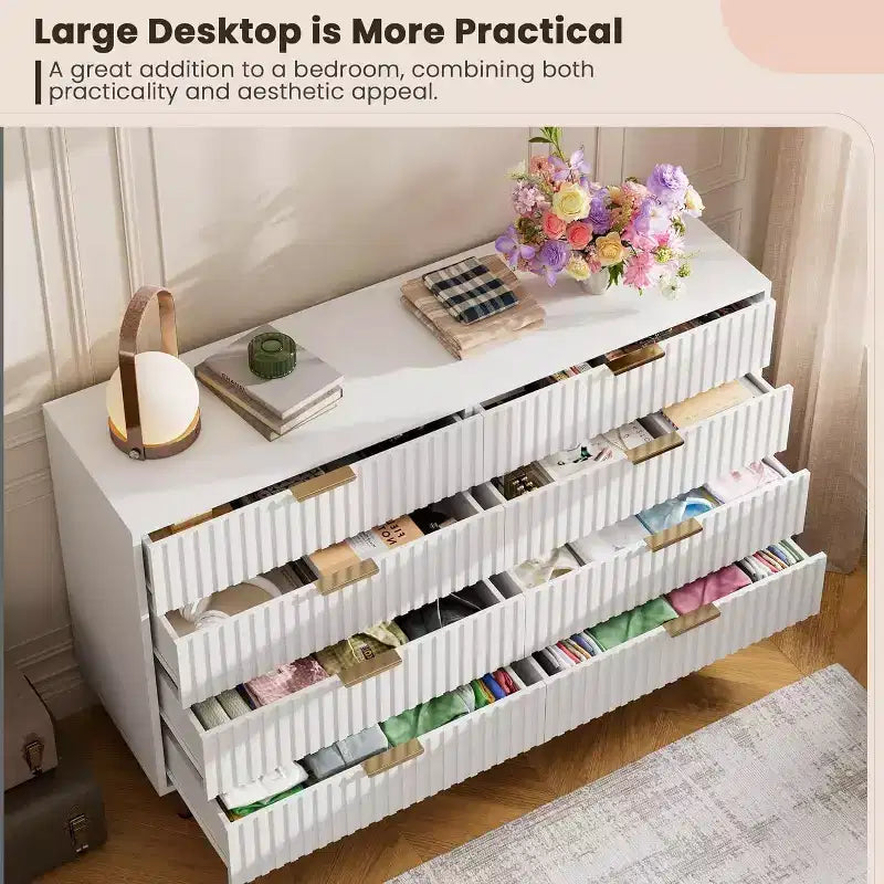 Cassettiera con 8 cassetti, design scanalato, colore nero/grigio/verde/bianco – Singola