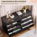 Cassettiera con 8 cassetti, design scanalato, colore nero/grigio/verde/bianco – Singola