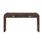 Consolle con due cassetti ad arco nera / marrone scuro / naturale, 1 pezzo