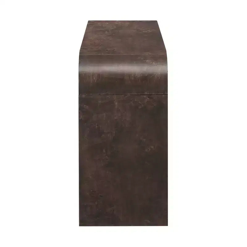 Consolle con due cassetti ad arco nera / marrone scuro / naturale, 1 pezzo