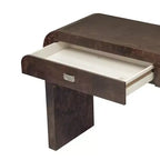 Consolle con due cassetti ad arco nera / marrone scuro / naturale, 1 pezzo