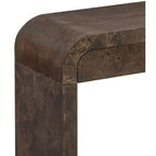 Consolle con due cassetti ad arco nera / marrone scuro / naturale, 1 pezzo