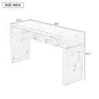 Consolle con due cassetti ad arco nera / marrone scuro / naturale, 1 pezzo