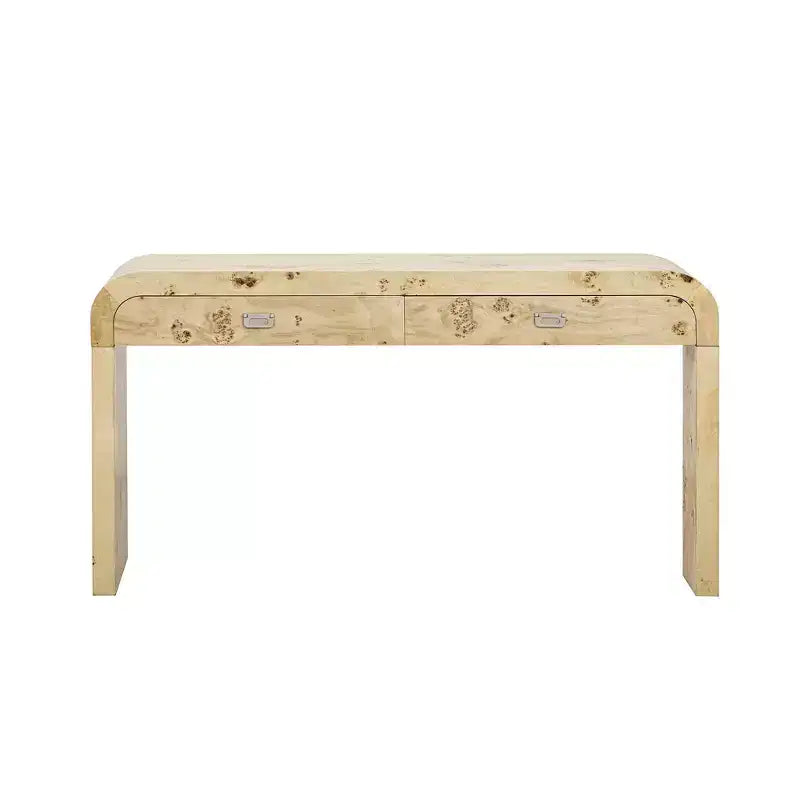 Consolle con due cassetti ad arco nera / marrone scuro / naturale, 1 pezzo
