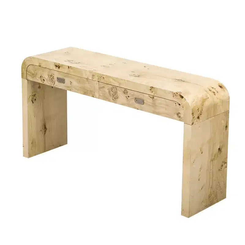 Consolle con due cassetti ad arco nera / marrone scuro / naturale, 1 pezzo