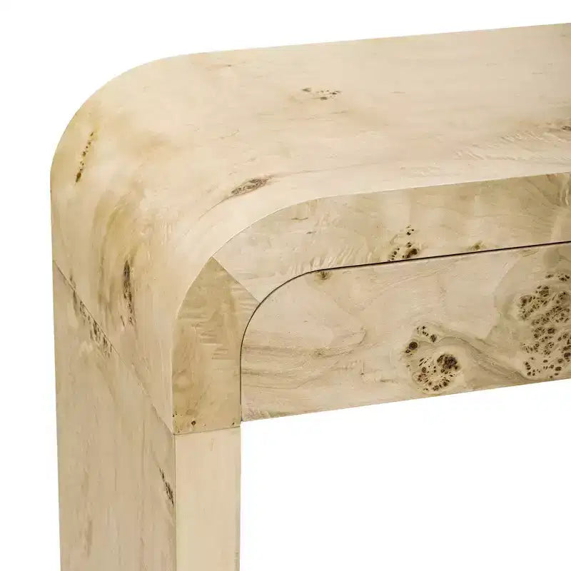 Consolle con due cassetti ad arco nera / marrone scuro / naturale, 1 pezzo