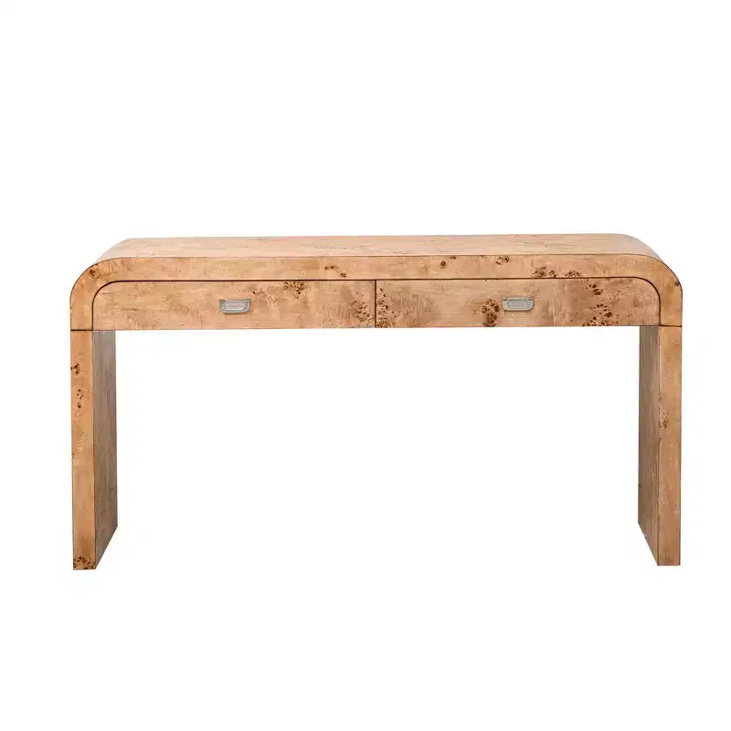Consolle con due cassetti ad arco nera / marrone scuro / naturale, 1 pezzo