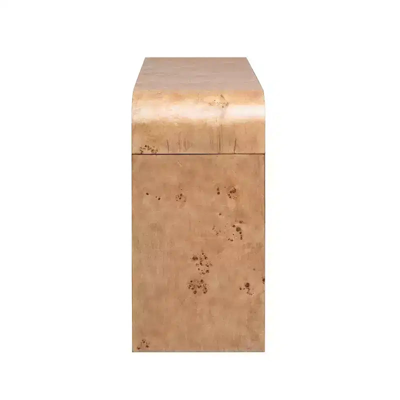 Consolle con due cassetti ad arco nera / marrone scuro / naturale, 1 pezzo