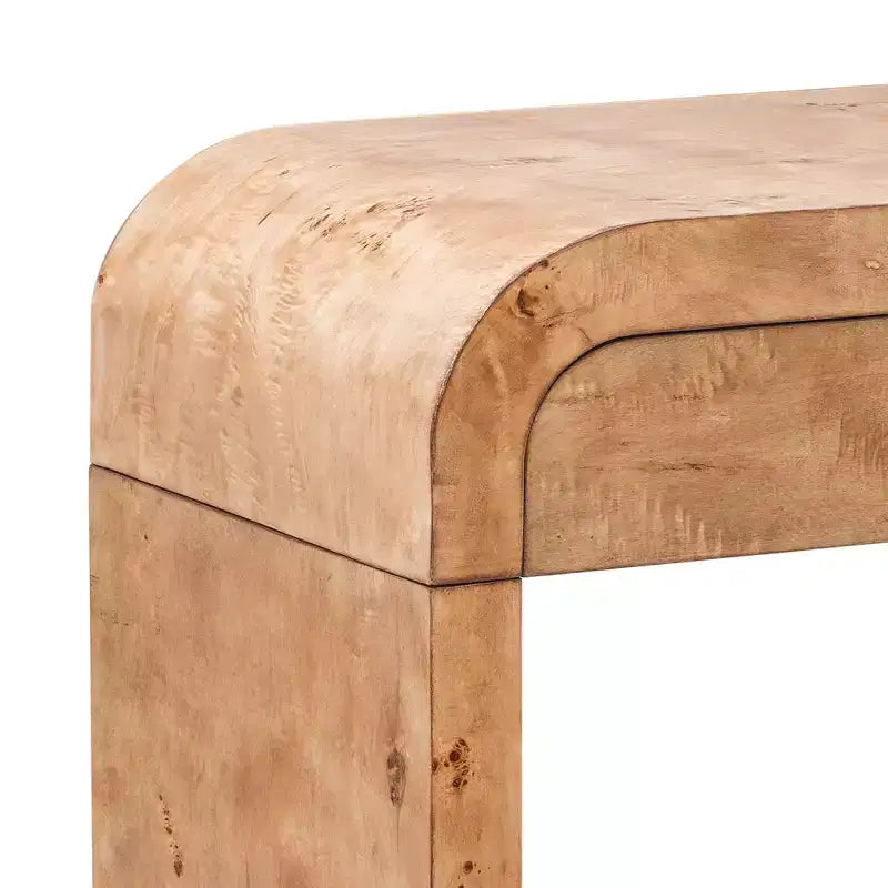 Consolle con due cassetti ad arco nera / marrone scuro / naturale, 1 pezzo