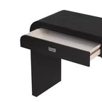 Consolle con due cassetti ad arco nera / marrone scuro / naturale, 1 pezzo