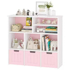 Libreria per bambini rosa e bianca con 3 cassetti mobili – Per 1 bambino