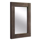 Specchio da parete con cornice in legno massiccio marrone/carbone/bianco invecchiato, 24" x 36"
