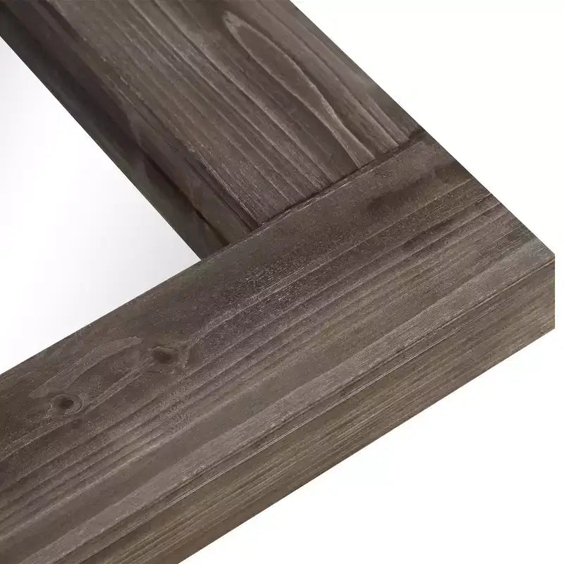 Specchio da parete con cornice in legno massiccio marrone/carbone/bianco invecchiato, 24" x 36"
