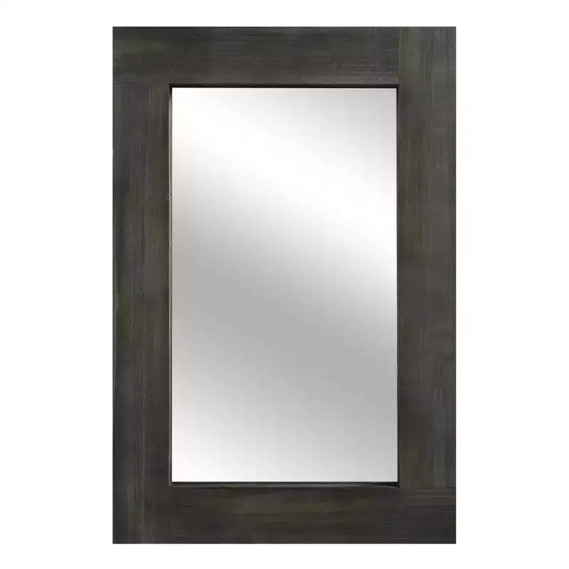 Specchio da parete con cornice in legno massiccio marrone/carbone/bianco invecchiato, 24" x 36"