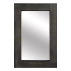 Specchio da parete con cornice in legno massiccio marrone/carbone/bianco invecchiato, 24" x 36"