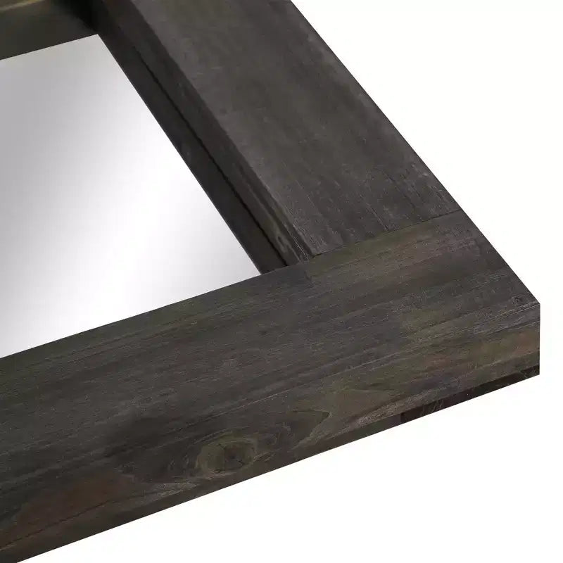 Specchio da parete con cornice in legno massiccio marrone/carbone/bianco invecchiato, 24" x 36"