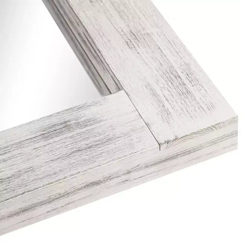Specchio da parete con cornice in legno massiccio marrone/carbone/bianco invecchiato, 24" x 36"