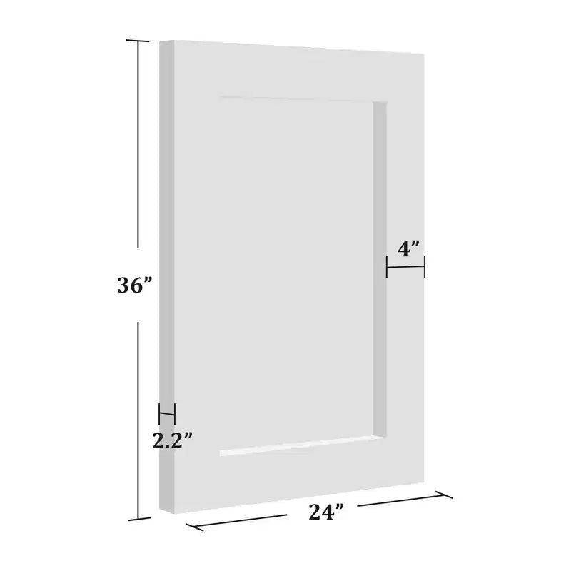Specchio da parete con cornice in legno massiccio marrone/carbone/bianco invecchiato, 24" x 36"
