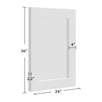 Specchio da parete con cornice in legno massiccio marrone/carbone/bianco invecchiato, 24" x 36"