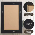 Specchio da parete con cornice in legno massiccio marrone/carbone/bianco invecchiato, 24" x 36"