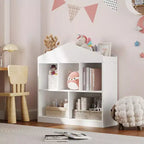 Libreria da tetto a 5 cubi bianca per bambini, utente singolo, 35x35x12 pollici