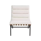 Poltroncina accent senza braccioli in similpelle nera, struttura in metallo verniciato a polvere nero – 1 posto