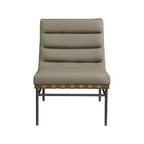 Poltroncina accent senza braccioli in similpelle nera, struttura in metallo verniciato a polvere nero – 1 posto