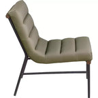 Poltroncina accent senza braccioli in similpelle nera, struttura in metallo verniciato a polvere nero – 1 posto