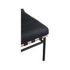 Poltroncina accent senza braccioli in similpelle nera, struttura in metallo verniciato a polvere nero – 1 posto