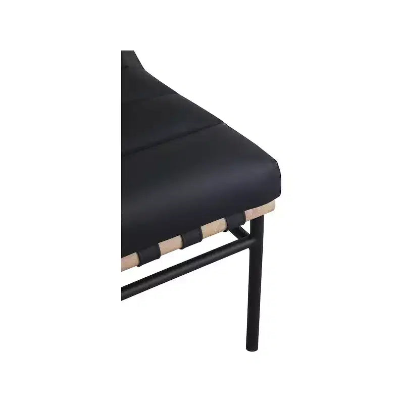 Poltroncina accent senza braccioli in similpelle nera, struttura in metallo verniciato a polvere nero – 1 posto