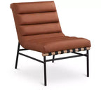 Poltroncina accent senza braccioli in similpelle nera, struttura in metallo verniciato a polvere nero – 1 posto