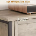 Mobile Porta TV Mid-Century Grigio Rustico con 4 Cassetti, Adatto per TV fino a 70", per Soggiorno da 1-2 Persone