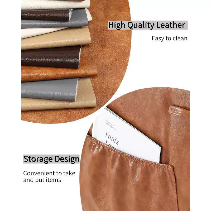 Poltrona reclinabile manuale in similpelle PU beige/marrone/grigia/kaki/retrò, con portabicchieri e tasche laterali, monoposto
