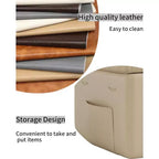 Poltrona reclinabile manuale in similpelle PU beige/marrone/grigia/kaki/retrò, con portabicchieri e tasche laterali, monoposto