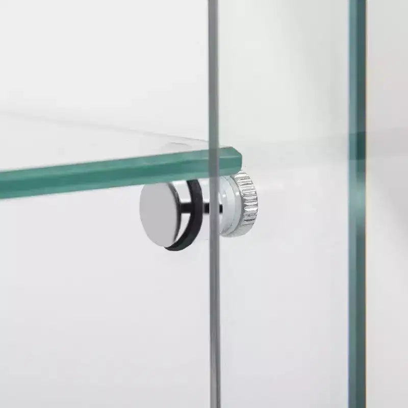 Mobiletto da terra in vetro temperato bianco con LED a cambio colore, rotelle bloccabili – Montaggio da 1 persona