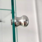 Mobiletto da terra in vetro temperato bianco con LED a cambio colore, rotelle bloccabili – Montaggio da 1 persona