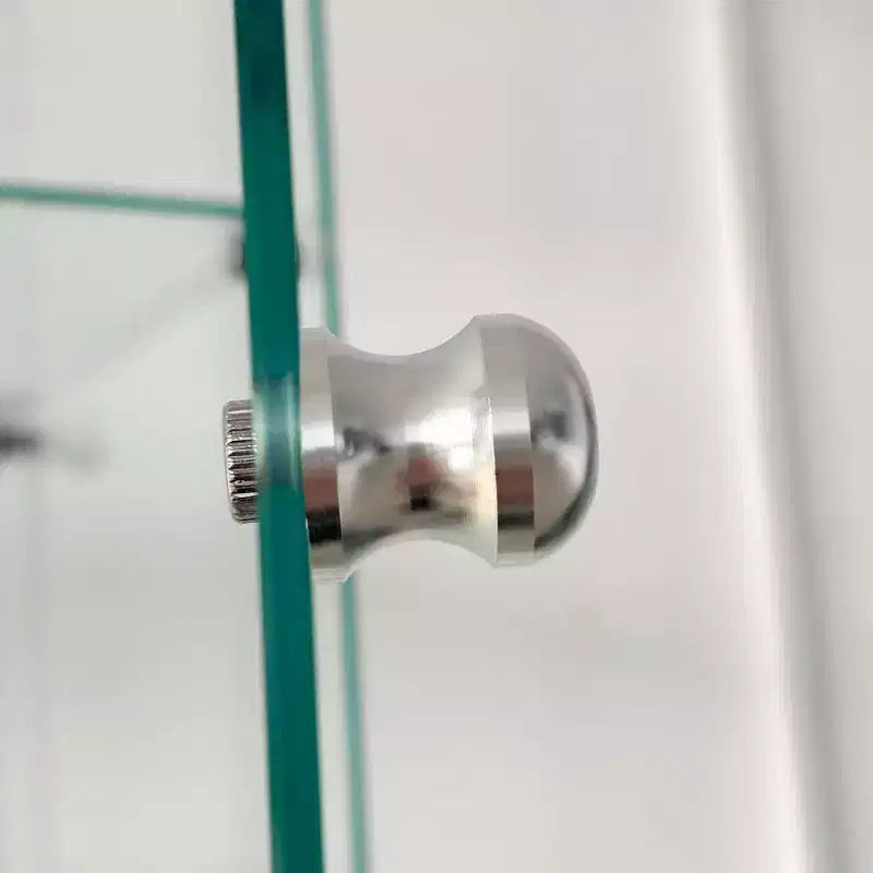 Mobiletto da terra in vetro temperato bianco con LED a cambio colore, rotelle bloccabili – Montaggio da 1 persona