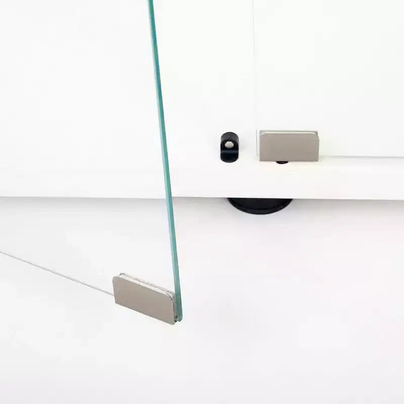 Mobiletto da terra in vetro temperato bianco con LED a cambio colore, rotelle bloccabili – Montaggio da 1 persona