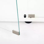 Mobiletto da terra in vetro temperato bianco con LED a cambio colore, rotelle bloccabili – Montaggio da 1 persona