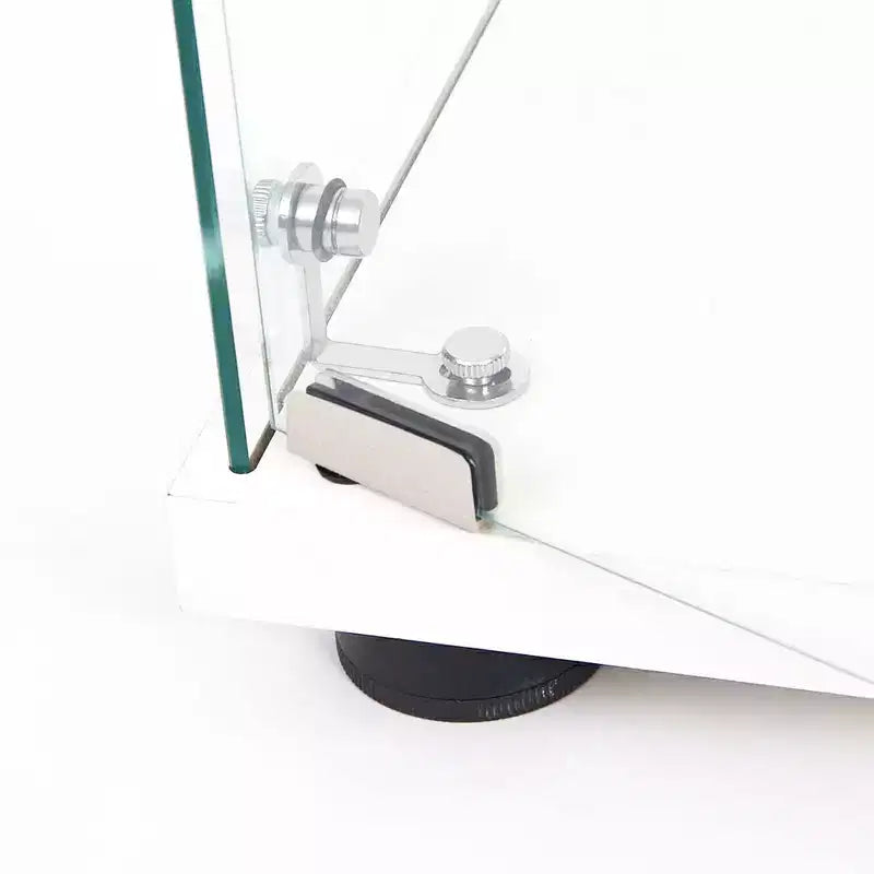 Mobiletto da terra in vetro temperato bianco con LED a cambio colore, rotelle bloccabili – Montaggio da 1 persona