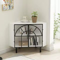 TROPOW White Corner Cabinet,Glass Display Curio Cabinet,Corner Bookshelf Home Bar Furniture for Living Room Bedroom Office Hallway Study,White