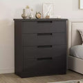 Modern 4 Drawer Dresser with Embedded Handles, Smooth Gliding Drawers & Anti-Tip Design, Wooden Storage Chest for Nursery, Bedroom, Living Room