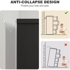 Cassettiera Nera a 4 Cassetti con Maniglie Integrate, Mobile Contenitore in Legno MDF