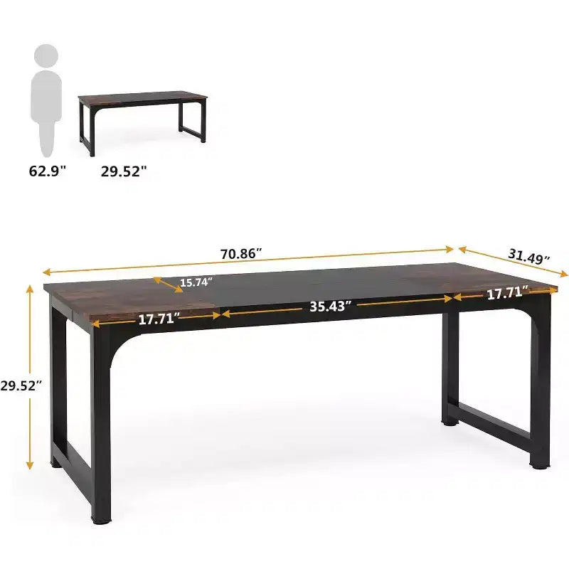 Marrone / Marrone+Nero / Grigio / Grigio+Nero / Bianco – Scrivania direzionale moderna grande, 3-4 posti
