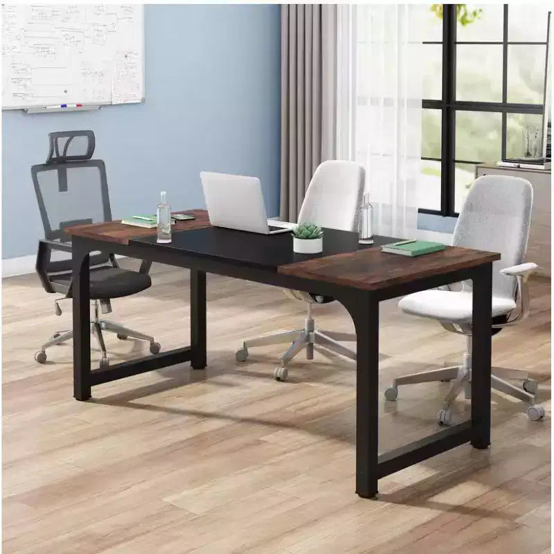 Marrone / Marrone+Nero / Grigio / Grigio+Nero / Bianco – Scrivania direzionale moderna grande, 3-4 posti